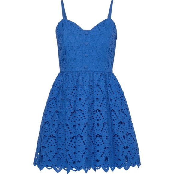 Alice+Olivia Nella Button front Fit n Flare Dress - Picture 3 of 5